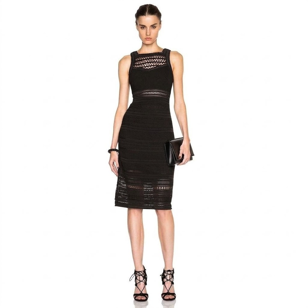 OhNe Titel Crochet Stretch Midi Dress Black S